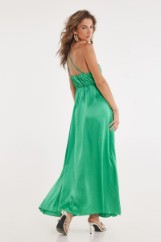 Picture of Satin maxi split dress