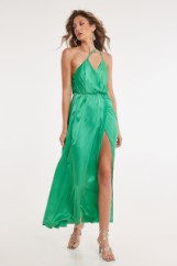 Picture of Satin maxi split dress