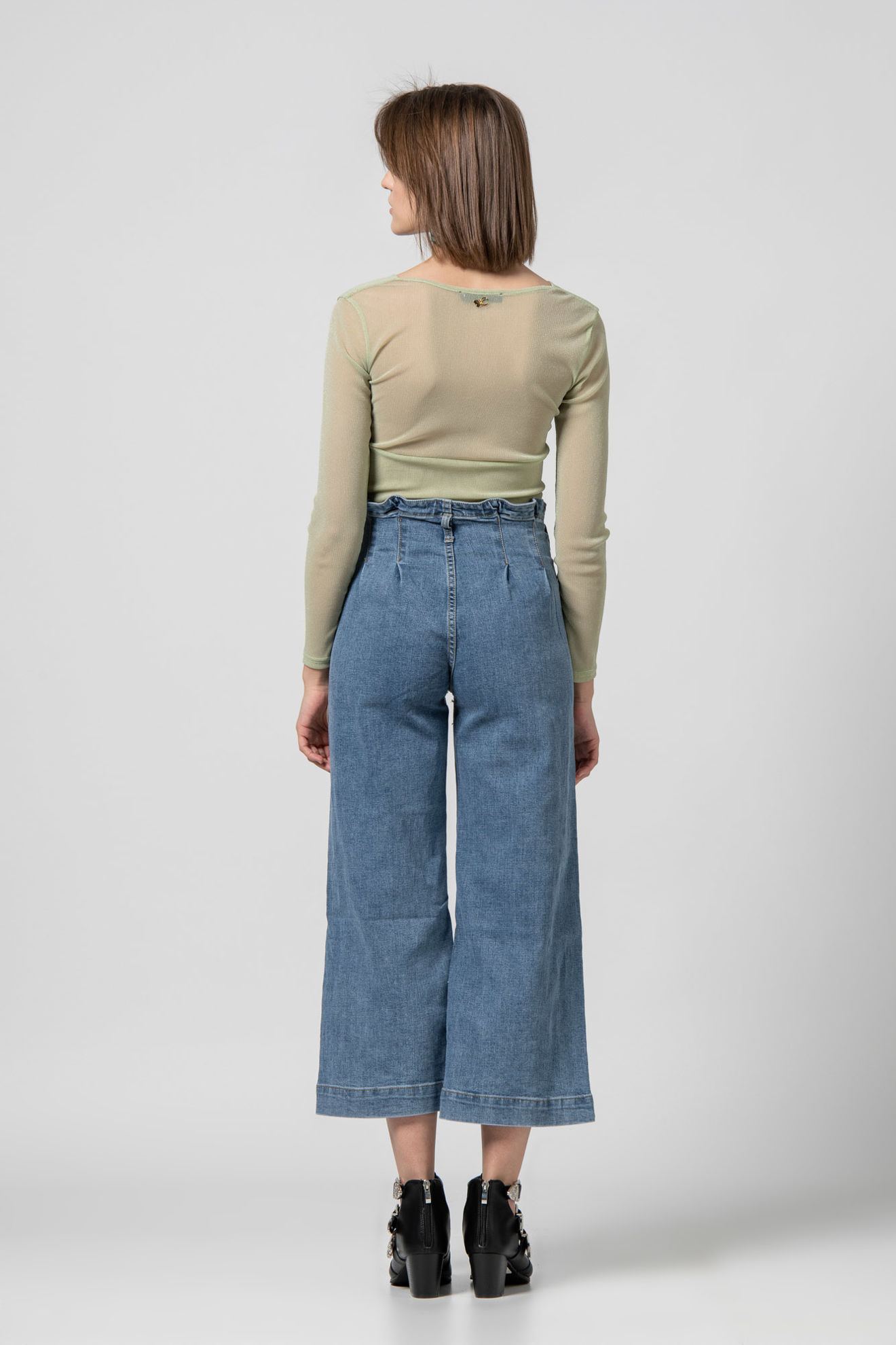 Εικόνα της Crop top κρουαζέ πλεκτή ύφανση
