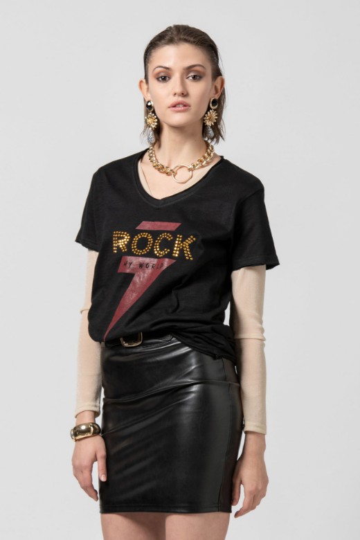 Εικόνα της T-shirt φλάμα oversized ROCK