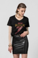 Εικόνα της T-shirt φλάμα oversized ROCK