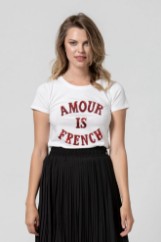 Εικόνα της T-shirt print παγιέτα FRENCH