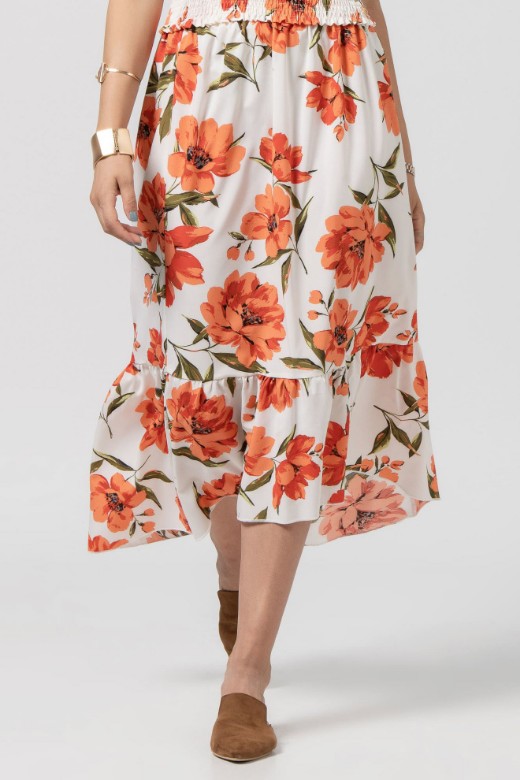 Picture of Asymetric floral skirt