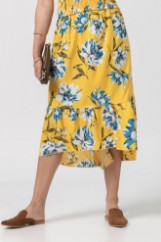 Picture of Asymetric floral skirt