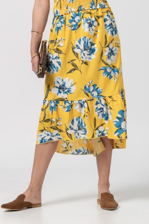 Picture of Asymetric floral skirt