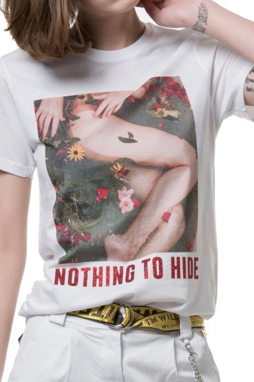 Εικόνα της T-shirt Oversized glitter NOTHING TO HIDE