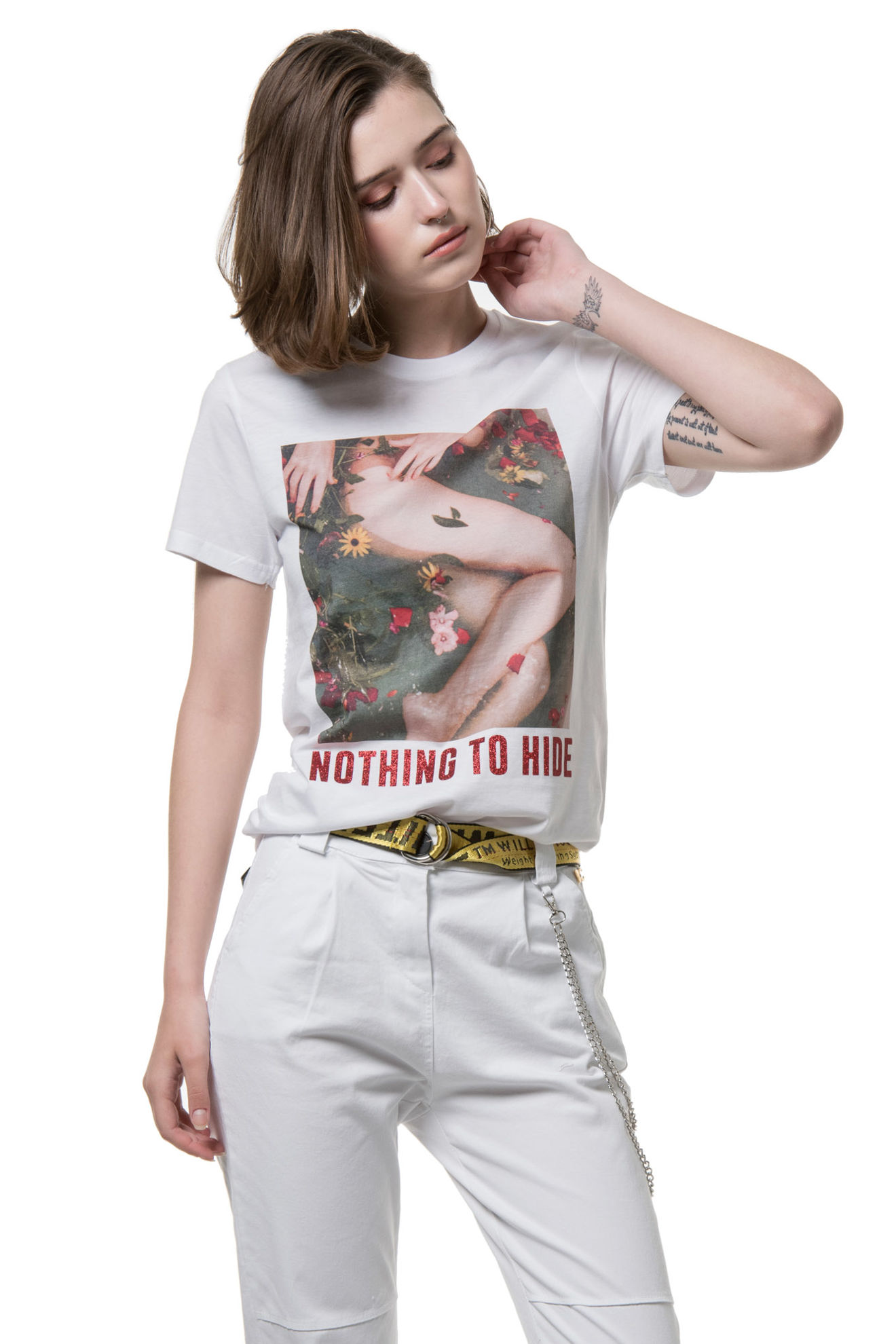 Εικόνα της T-shirt Oversized glitter NOTHING TO HIDE