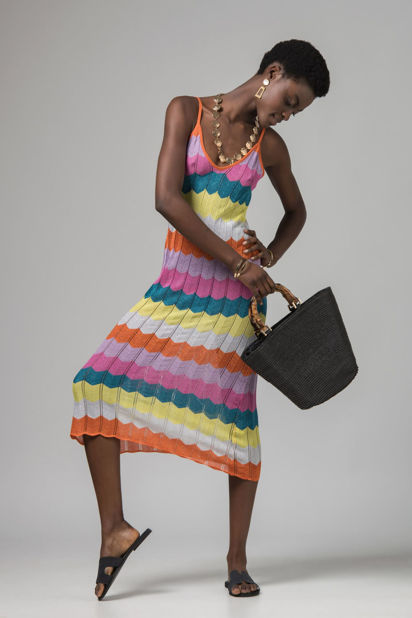 Picture of Bodycon midi colorful dress