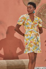 Εικόνα της Φόρεμα floral lurex με βολάν