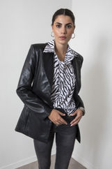 Picture of Tailored faux leather blazer