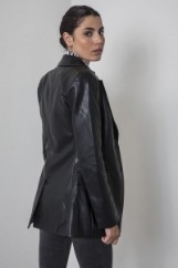 Picture of Tailored faux leather blazer