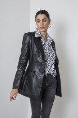 Picture of Tailored faux leather blazer