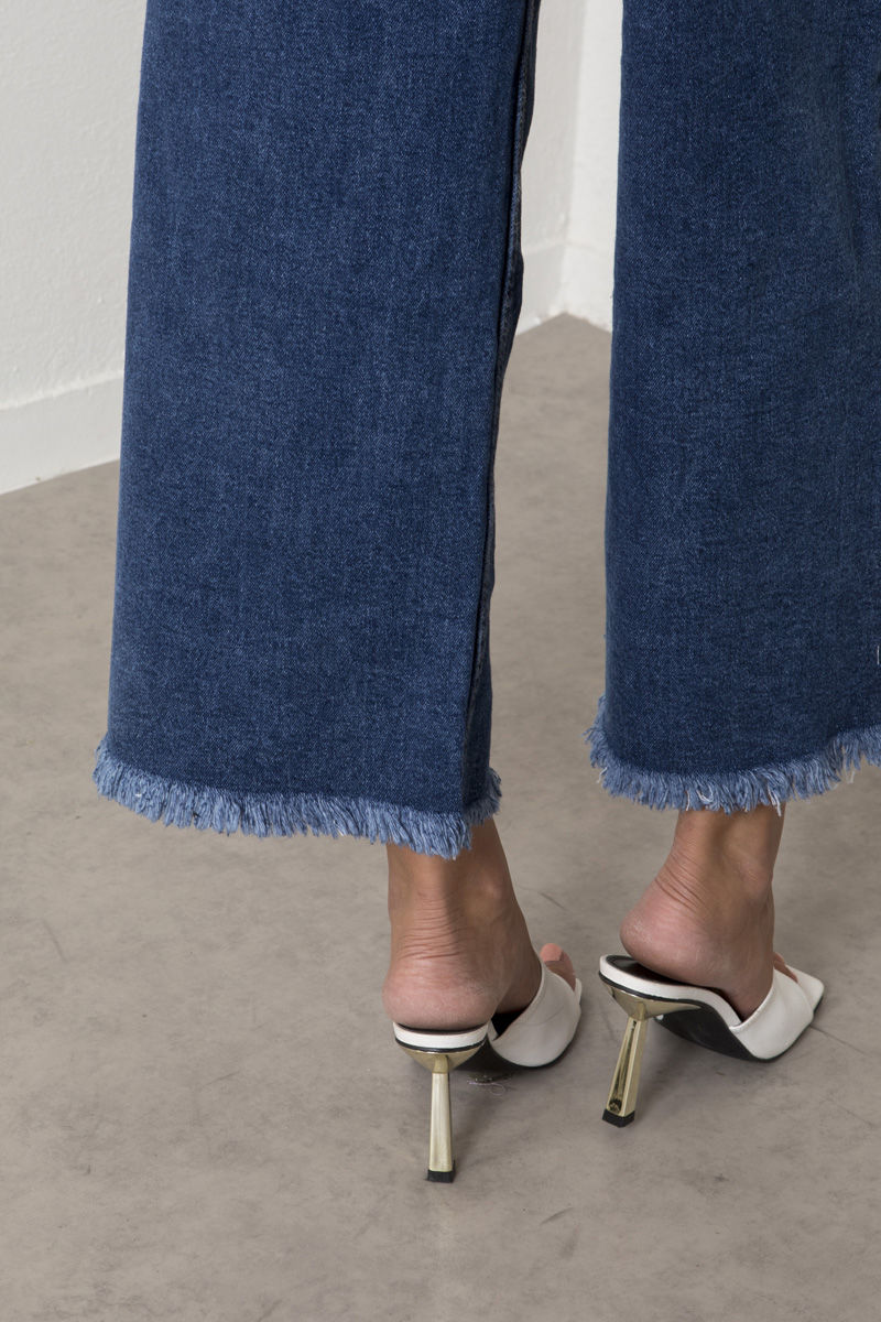 Εικόνα της Denim παντελόνι wide leg