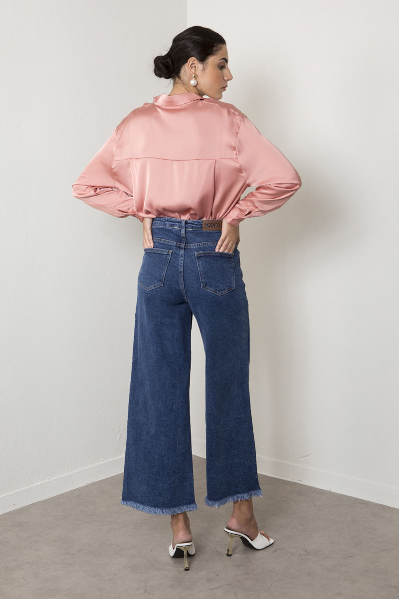 Εικόνα της Denim παντελόνι wide leg