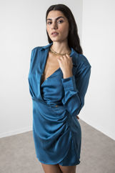 Picture of Wrap satin dress