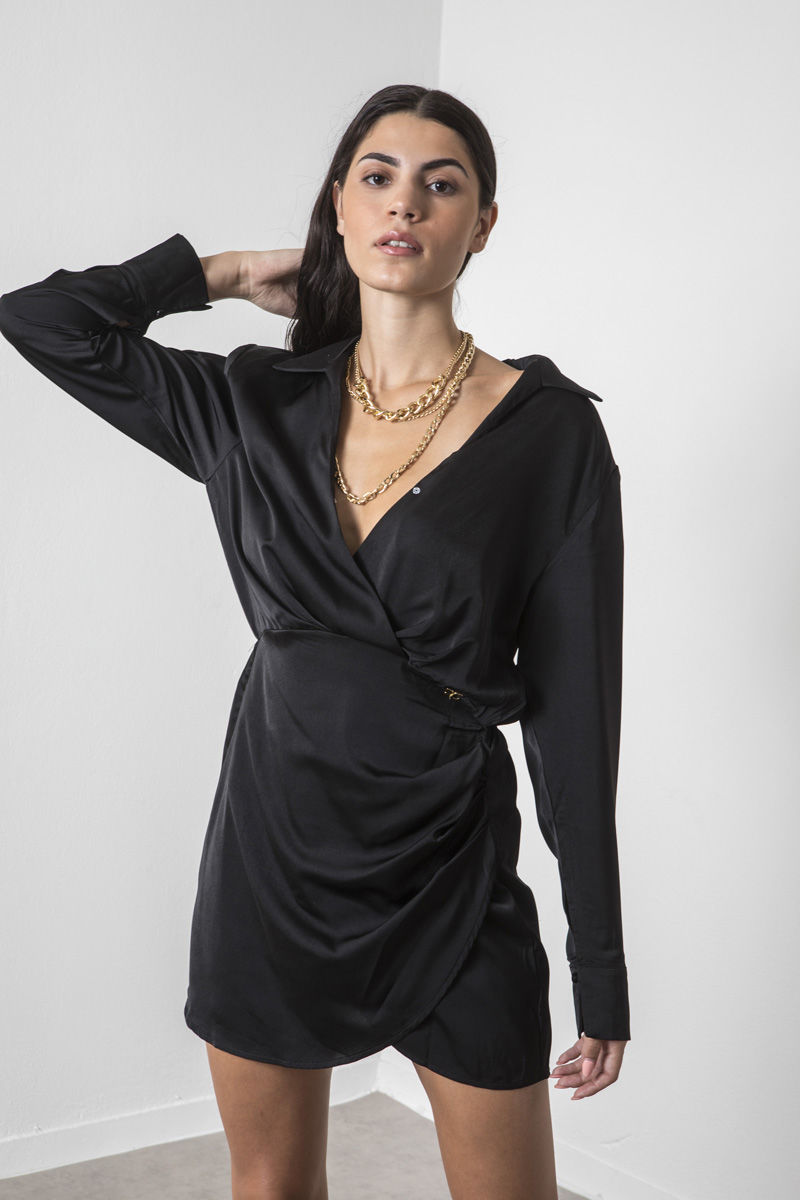 Picture of Wrap satin dress