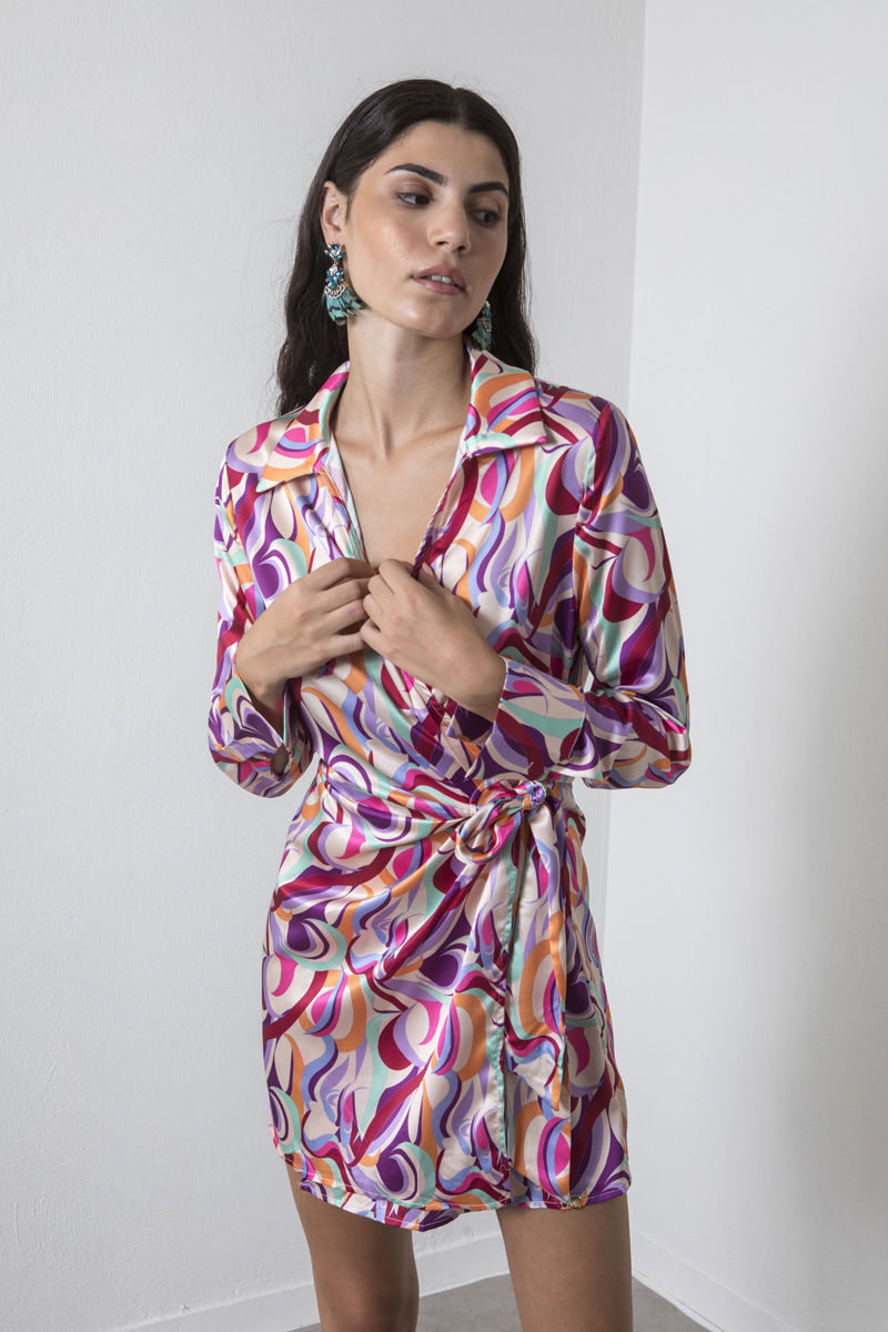 Picture of Printed wrap dress