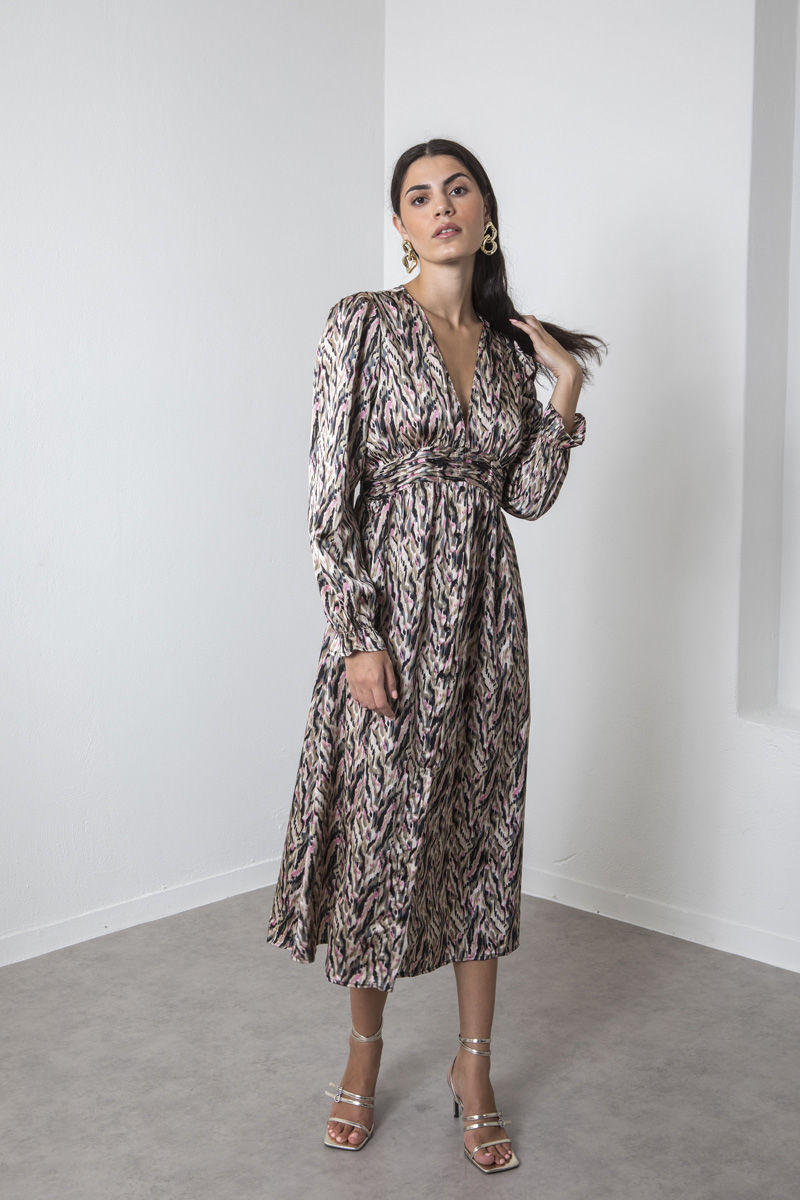 Picture of Printed maxi dress with waistband