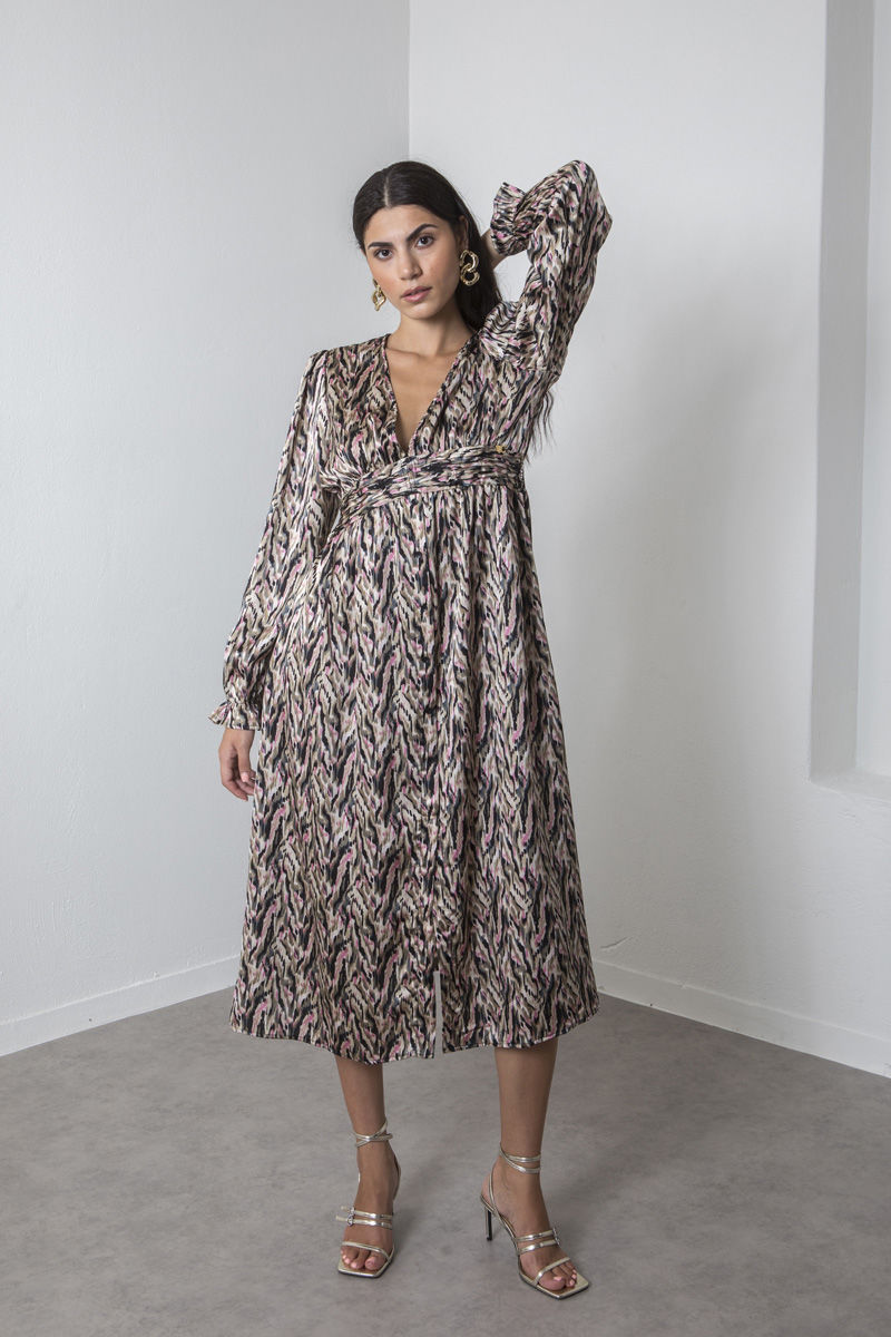 Picture of Printed maxi dress with waistband