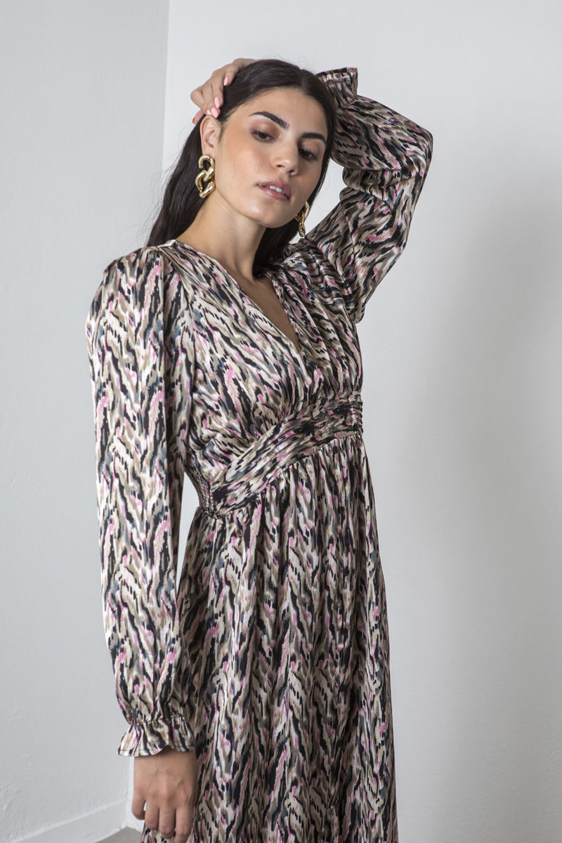 Picture of Printed maxi dress with waistband