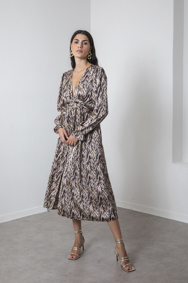 Picture of Printed maxi dress with waistband