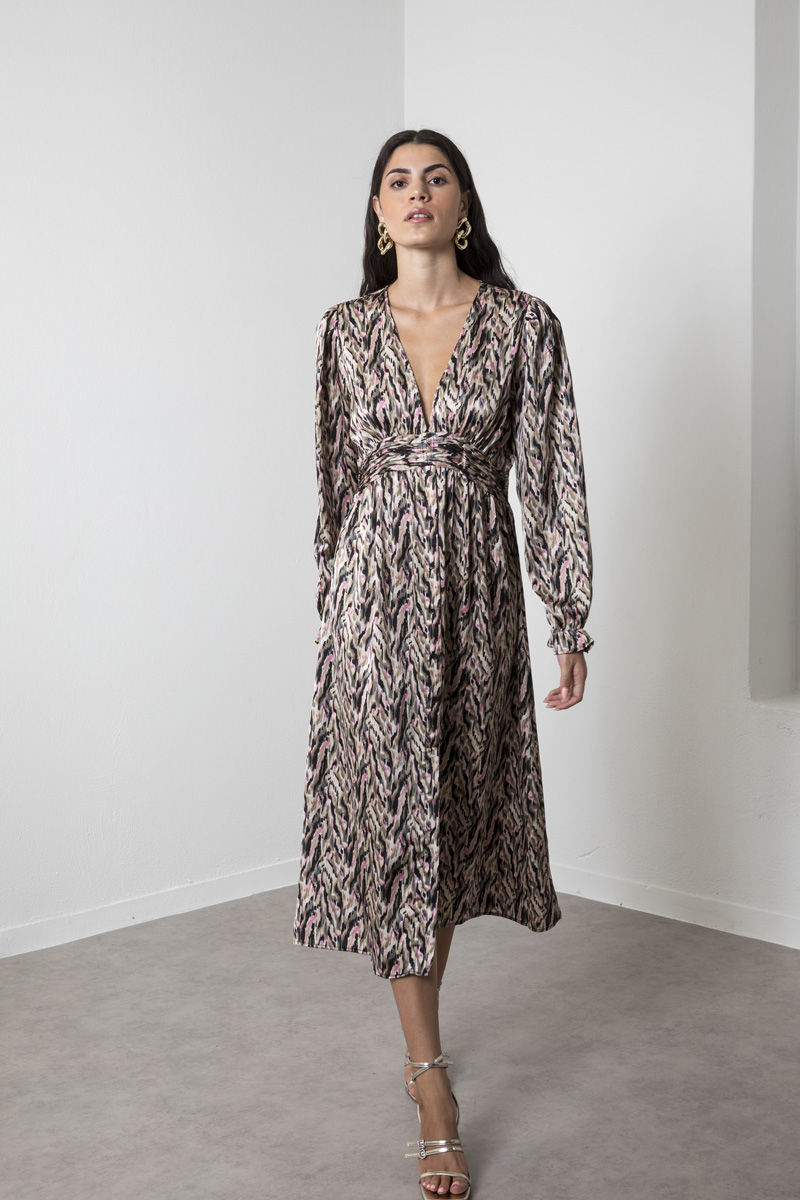 Picture of Printed maxi dress with waistband