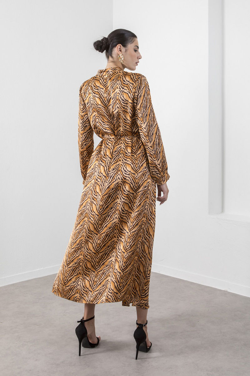 Picture of Maxi animal print shirt dress