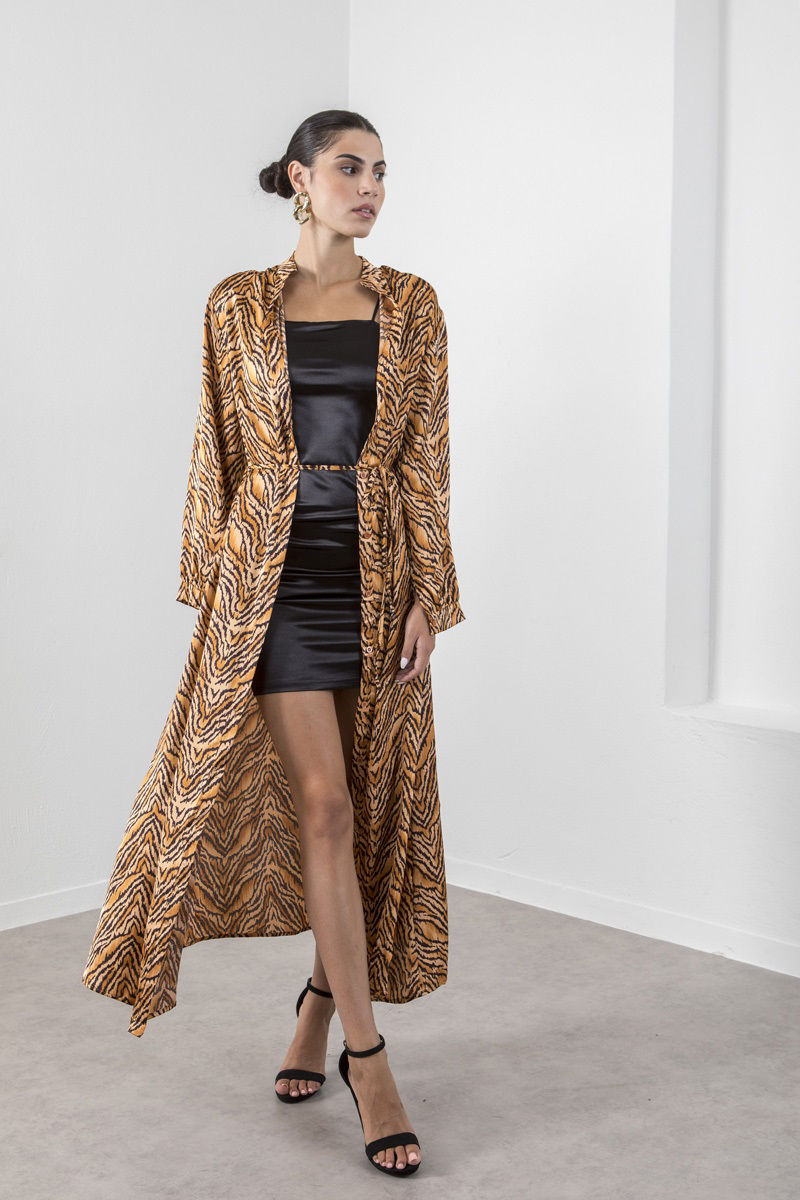 Picture of Maxi animal print shirt dress