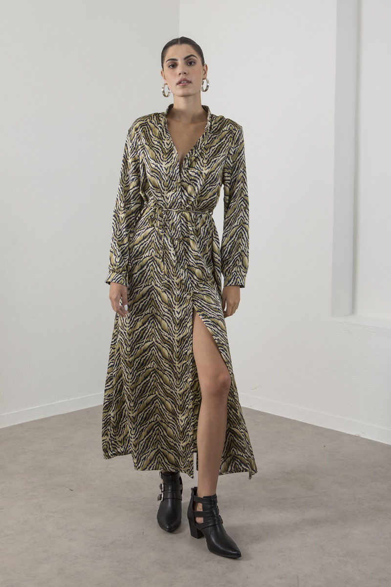 Picture of Maxi animal print shirt dress