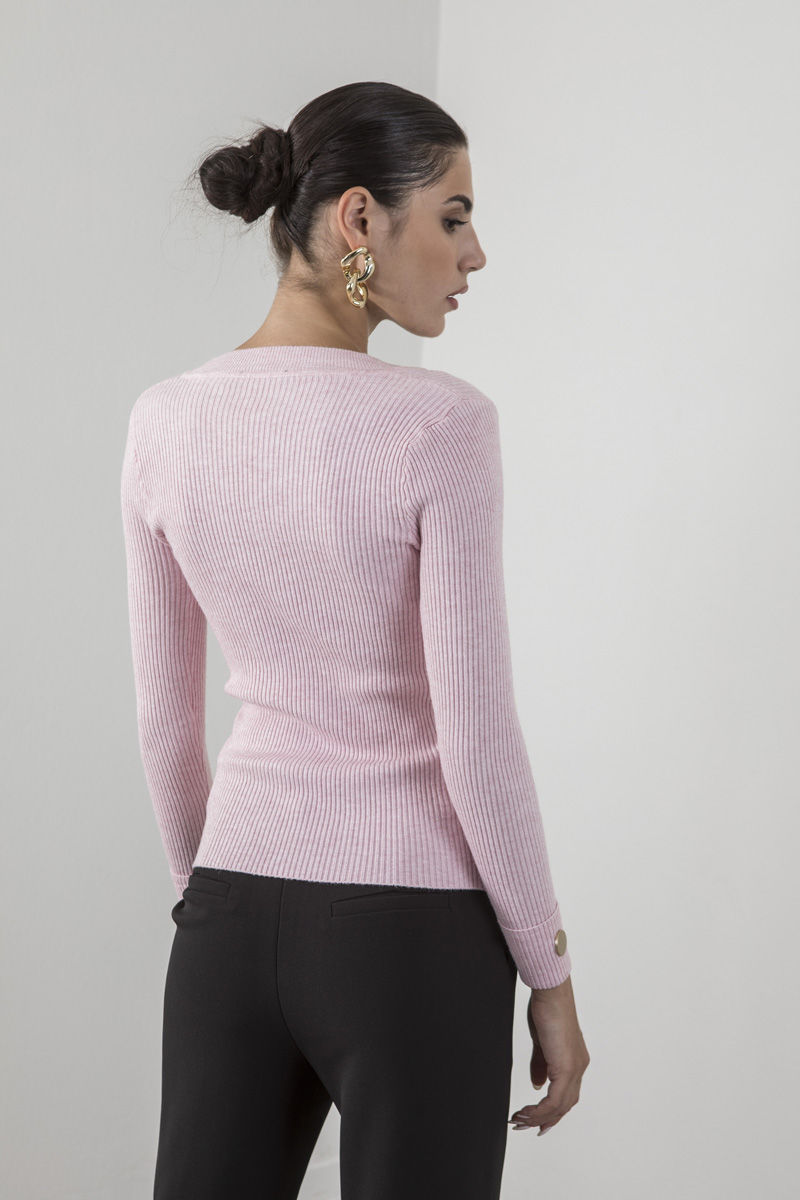 Picture of Ribbed V neckline sweater