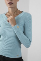 Picture of Ribbed V neckline sweater