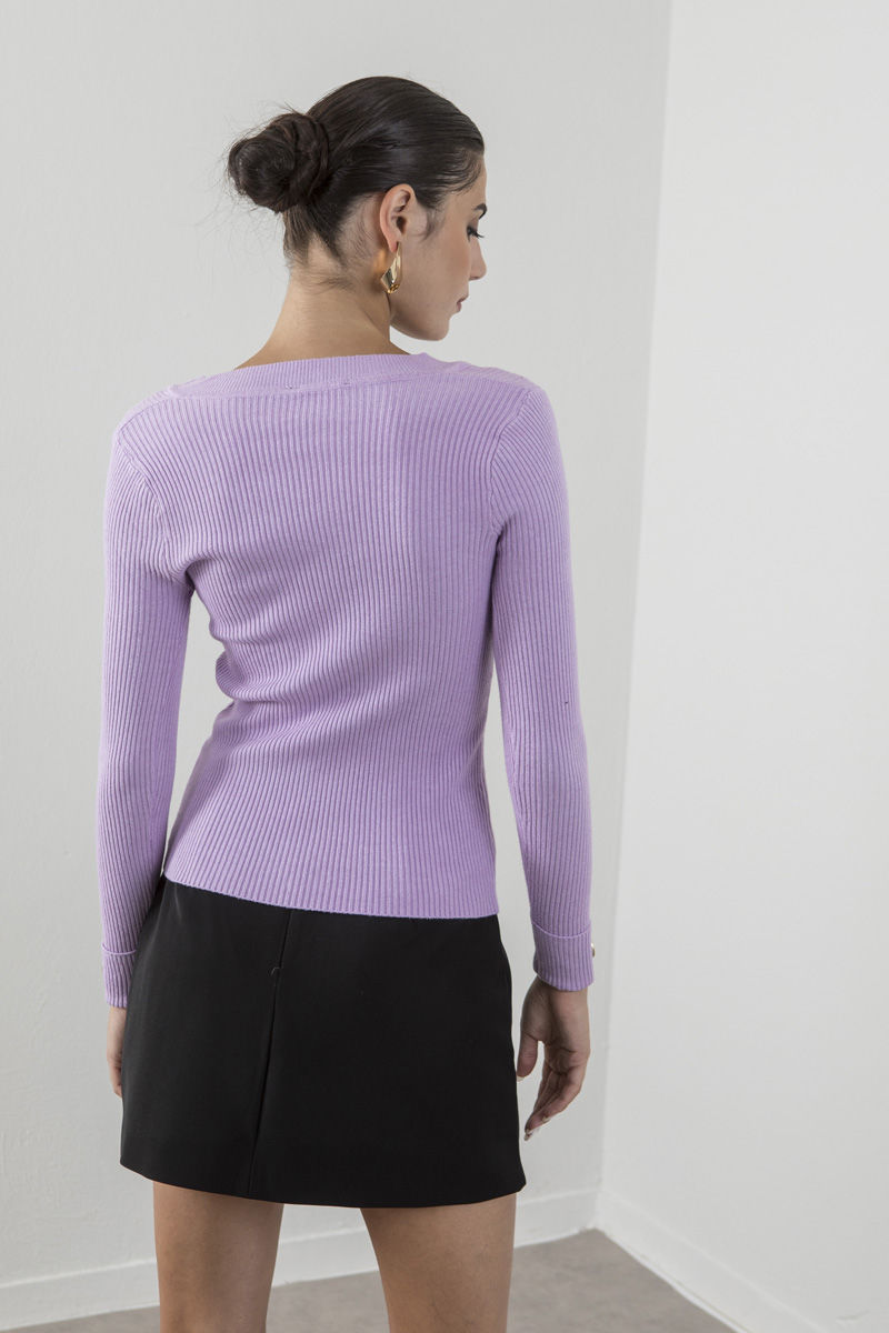 Picture of Ribbed V neckline sweater