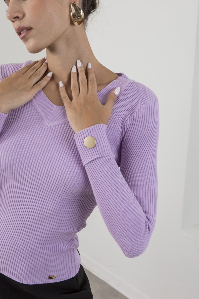 Picture of Ribbed V neckline sweater