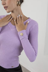 Picture of Ribbed V neckline sweater