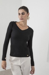 Picture of Ribbed V neckline sweater