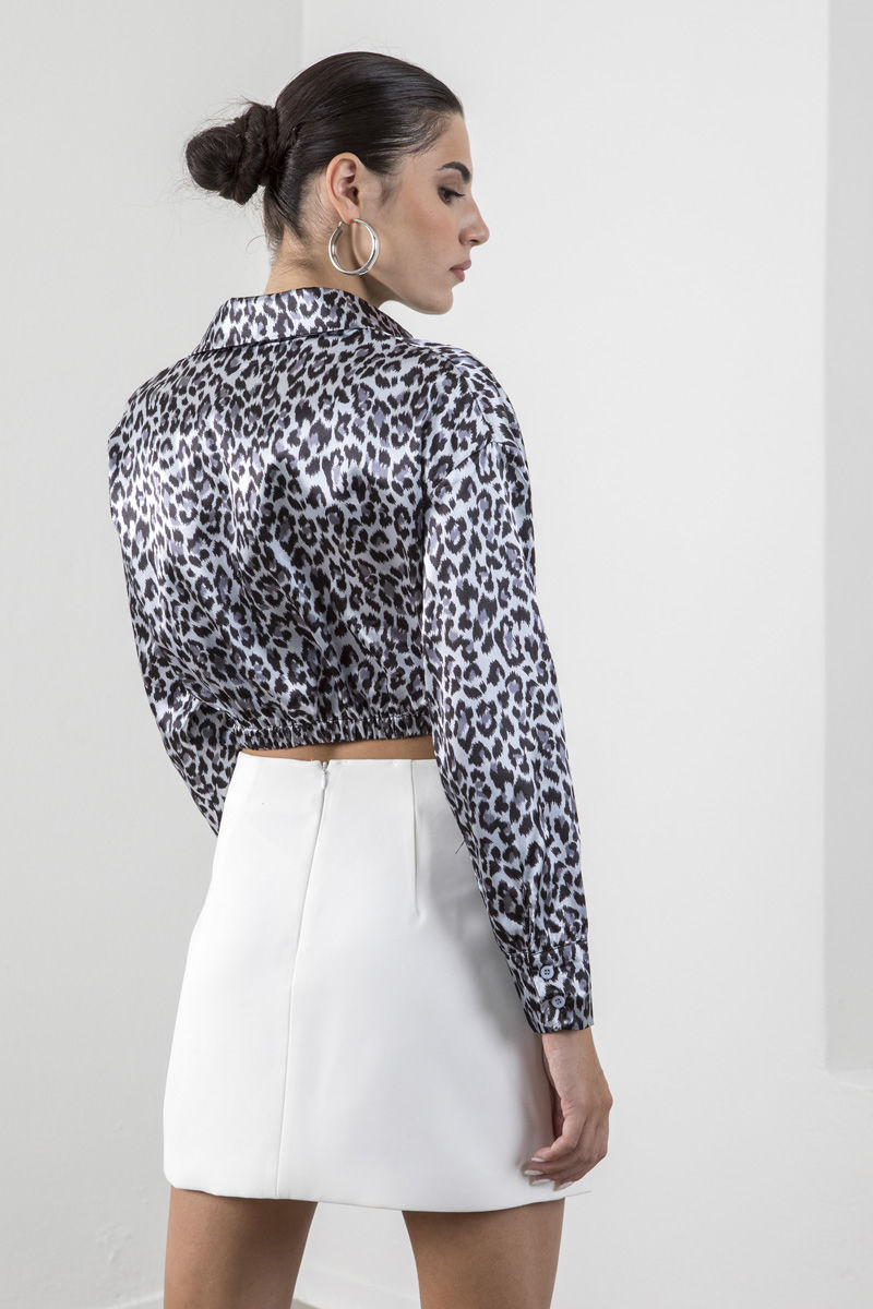 Picture of Satin animal print top