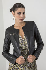 Picture of Faux leather jacket with pockets