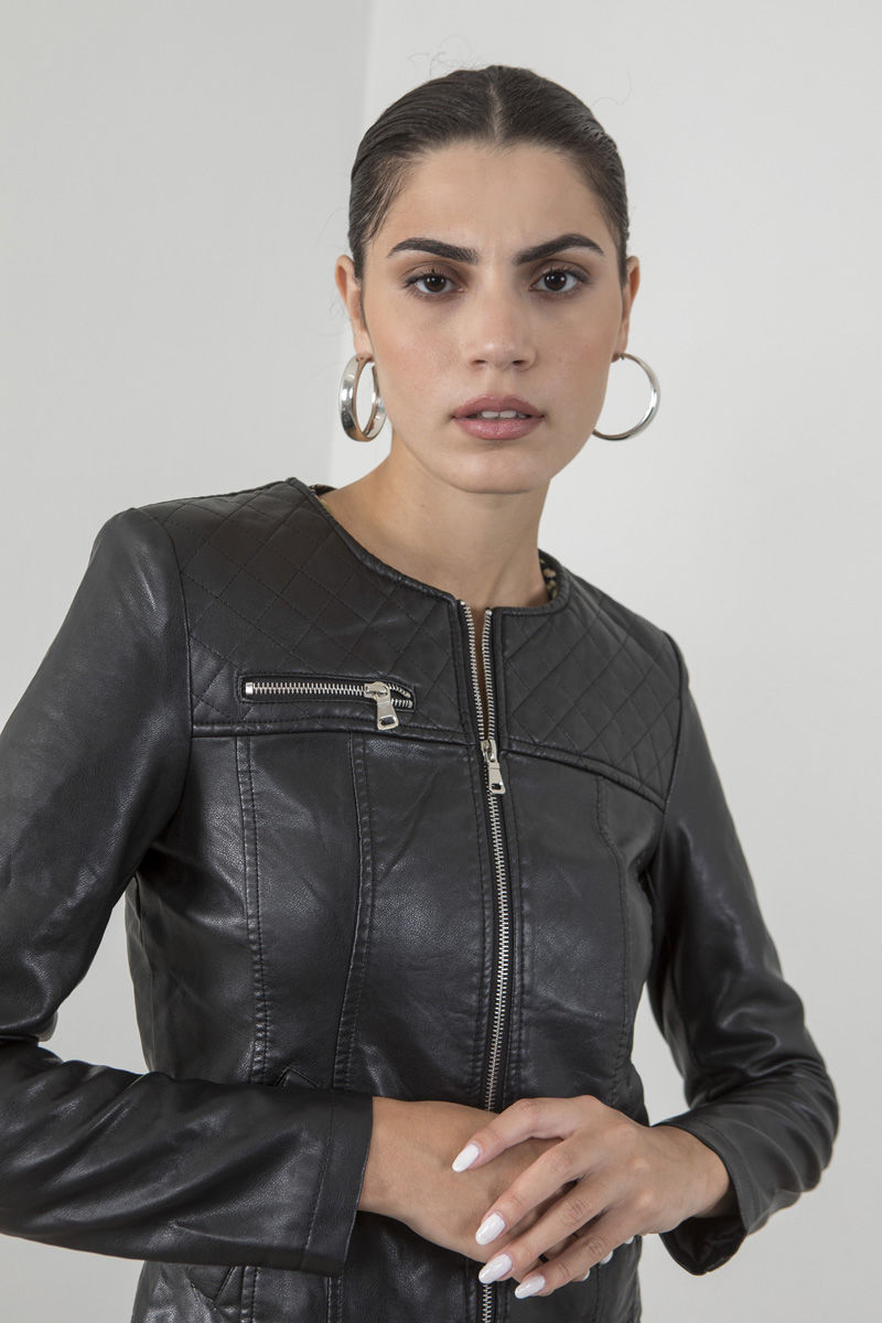 Picture of Faux leather jacket with pockets