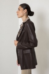 Picture of Tailored faux leather blazer