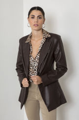 Picture of Tailored faux leather blazer