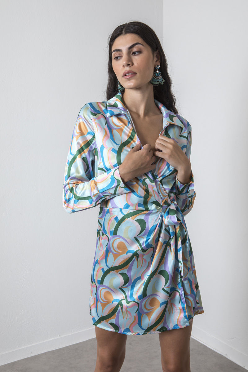 Picture of Printed wrap dress