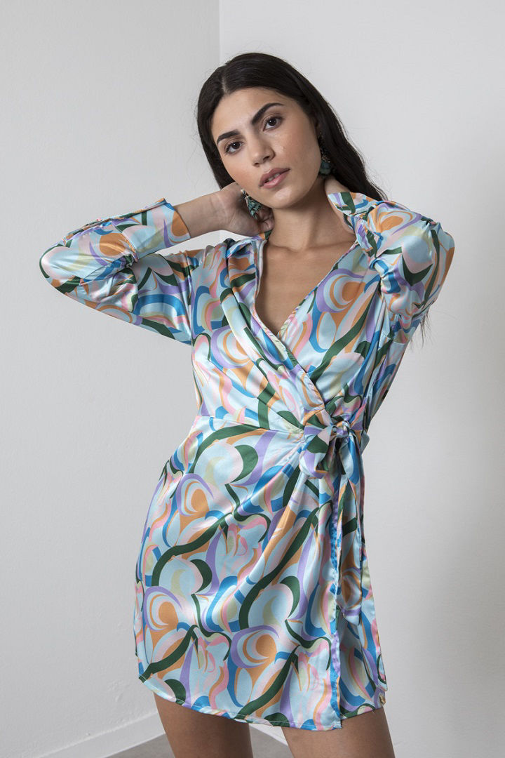 Picture of Printed wrap dress