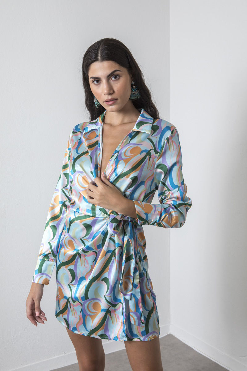 Picture of Printed wrap dress