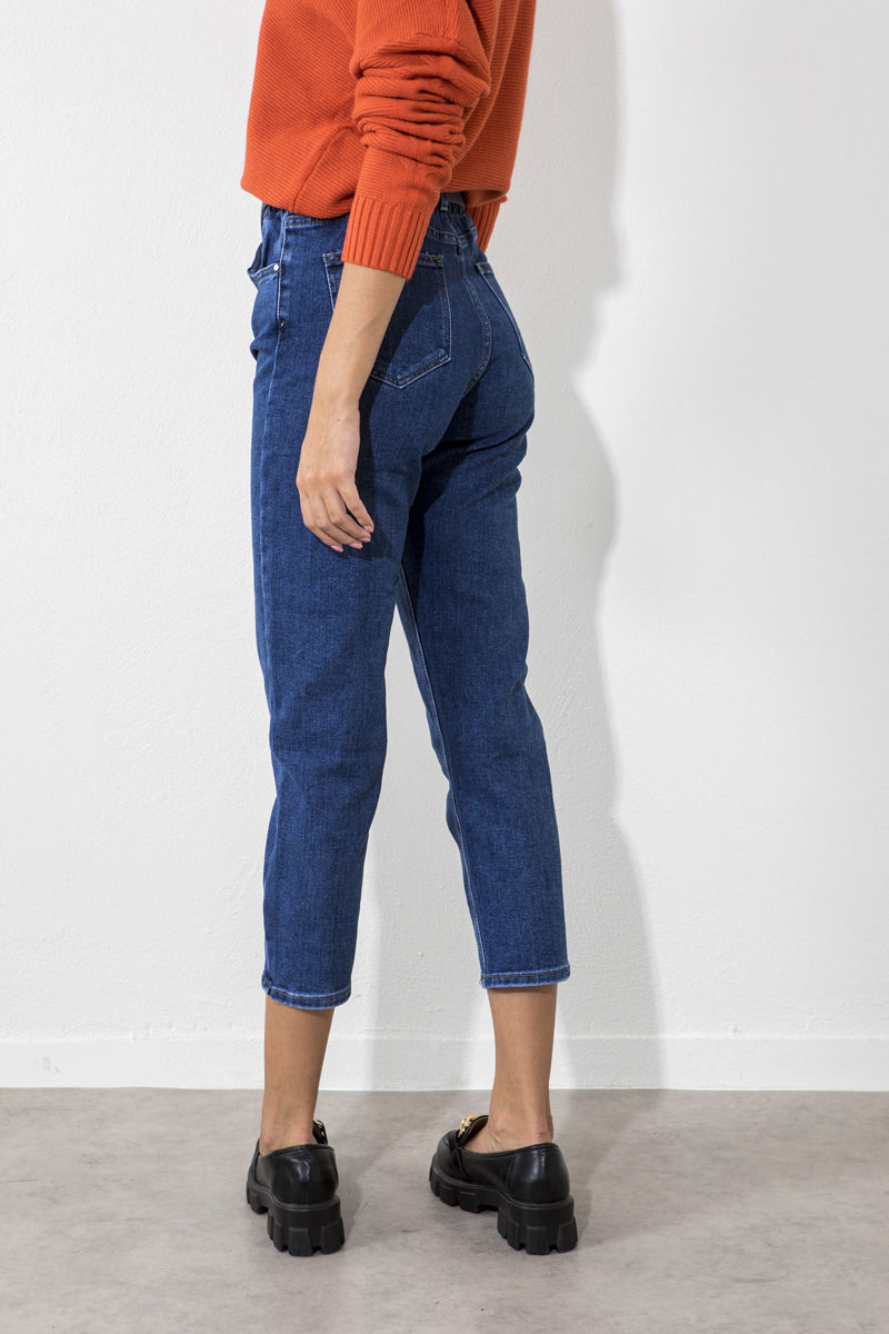 Εικόνα της Denim highwaist με λάστιχο