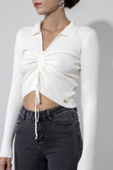 Picture of Knitted blouse with gathering detail