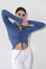 Picture of Knitted blouse with gathering detail