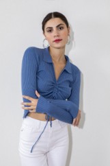 Picture of Knitted blouse with gathering detail