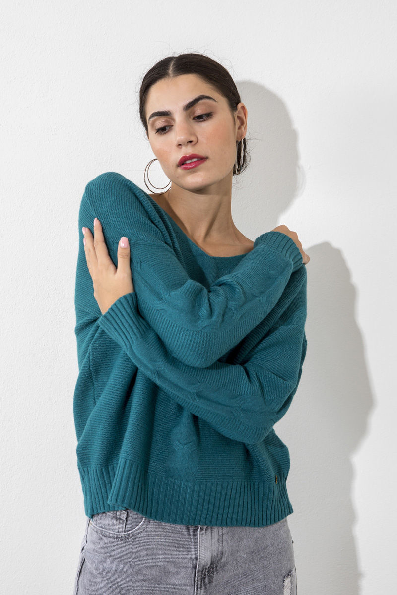Picture of Knitted blouse V neckline