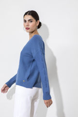 Picture of Knitted blouse V neckline