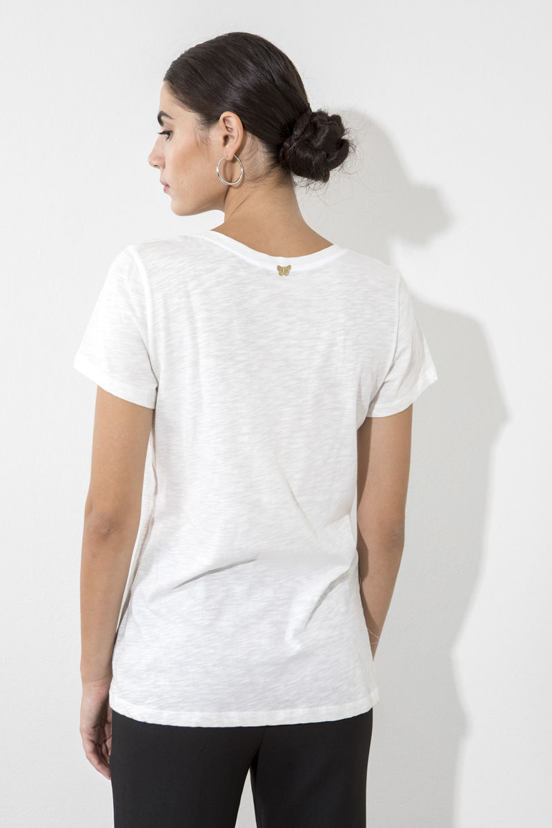 Εικόνα της ΜΠΛΟΥΖΑ "V"NECK-BASIC LINE- ΚΟΝΤΟ ΜΑΝΙΚΙ